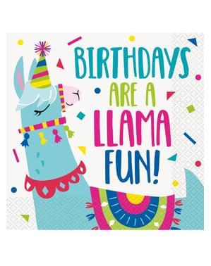 16 Llama Birthday Napkins