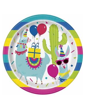 8 platos de Llama Birthday (23 cm)