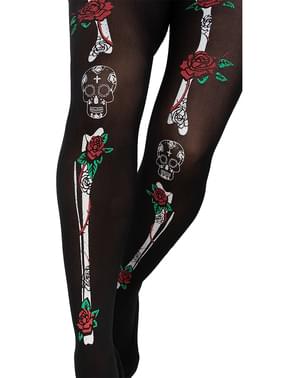 Collants squelette catrina femme