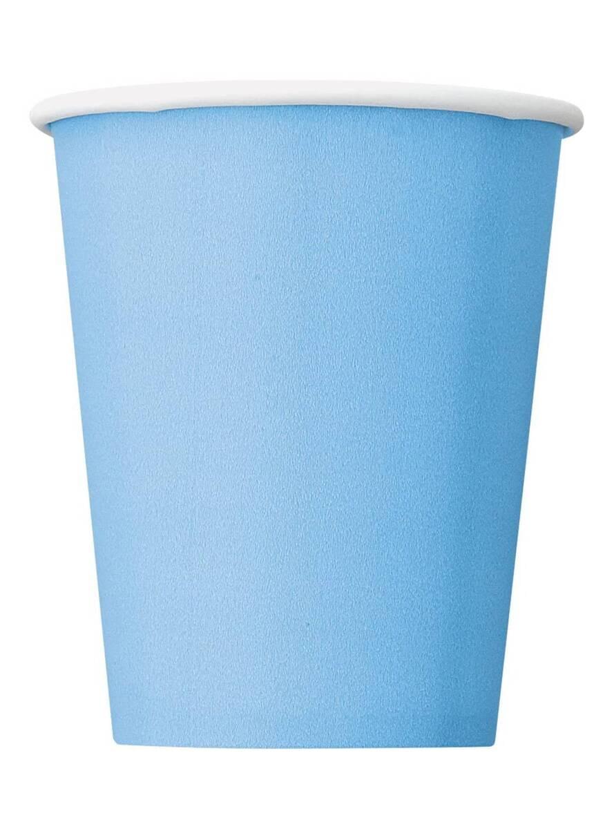 8 Pappbecher himmelblau - Basicfarben Collection