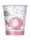 8 Pink Elephant Baby Shower Cups - Pink Floral Elephant