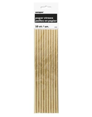 10 Strohhalme gold - Basicfarben Collection