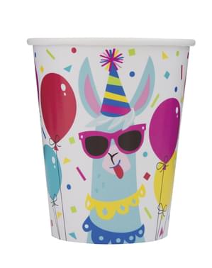 8 Llama Birthday Cups