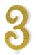 Number 3 Gold Birthday Candle