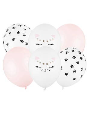 6 balões de gatos