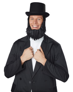 Pria Abraham Lincoln Hat dengan Beard