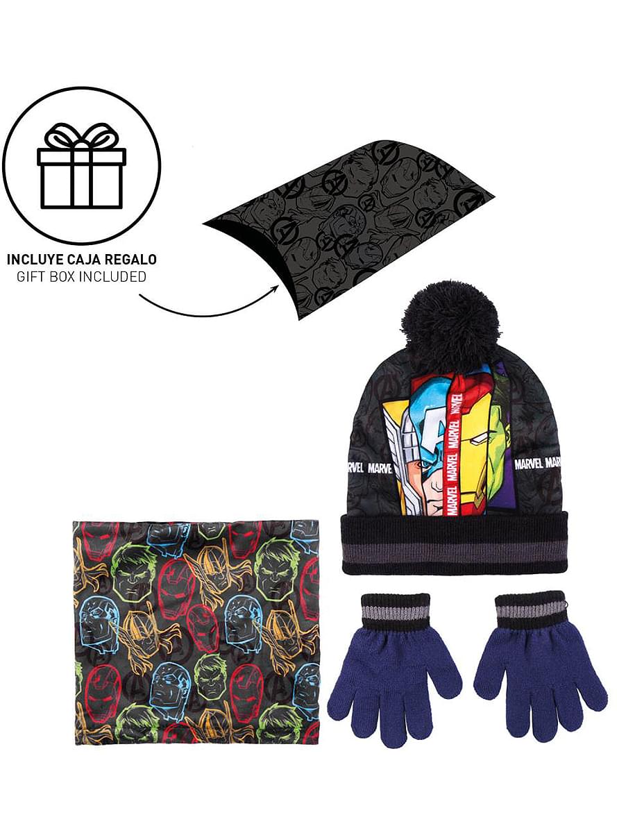 The Avengers hat, handsker og tørklæde til drenge