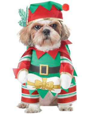Kerstelf kostuum voor honden