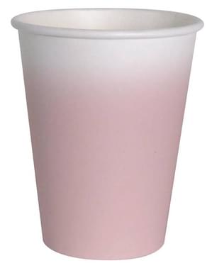 8 vasos en forma de flor rosa claro