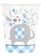 Baby Shower Elefanten Becher blau 8 Stück - Blue Floral Elephant