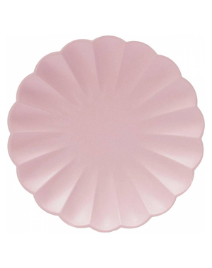 8 pratos em forma de flor rosa claro (23 cm)