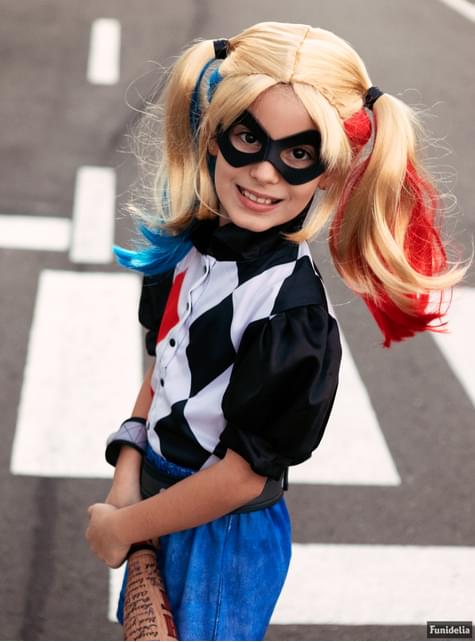 Costume Harley Quinn cosplay bambina più terrificante di Halloween