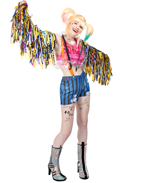 Harley Quinn Kostüm mit Fransen in großer Größe - Birds of Prey