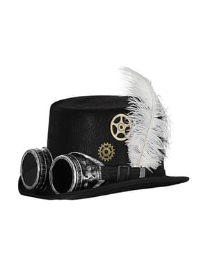 Cappello steampunk con occhiali