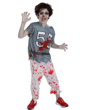 Disfraz de jugador de rugby zombie para niño