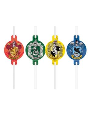 4 pajitas de Harry Potter - Hogwarts Houses