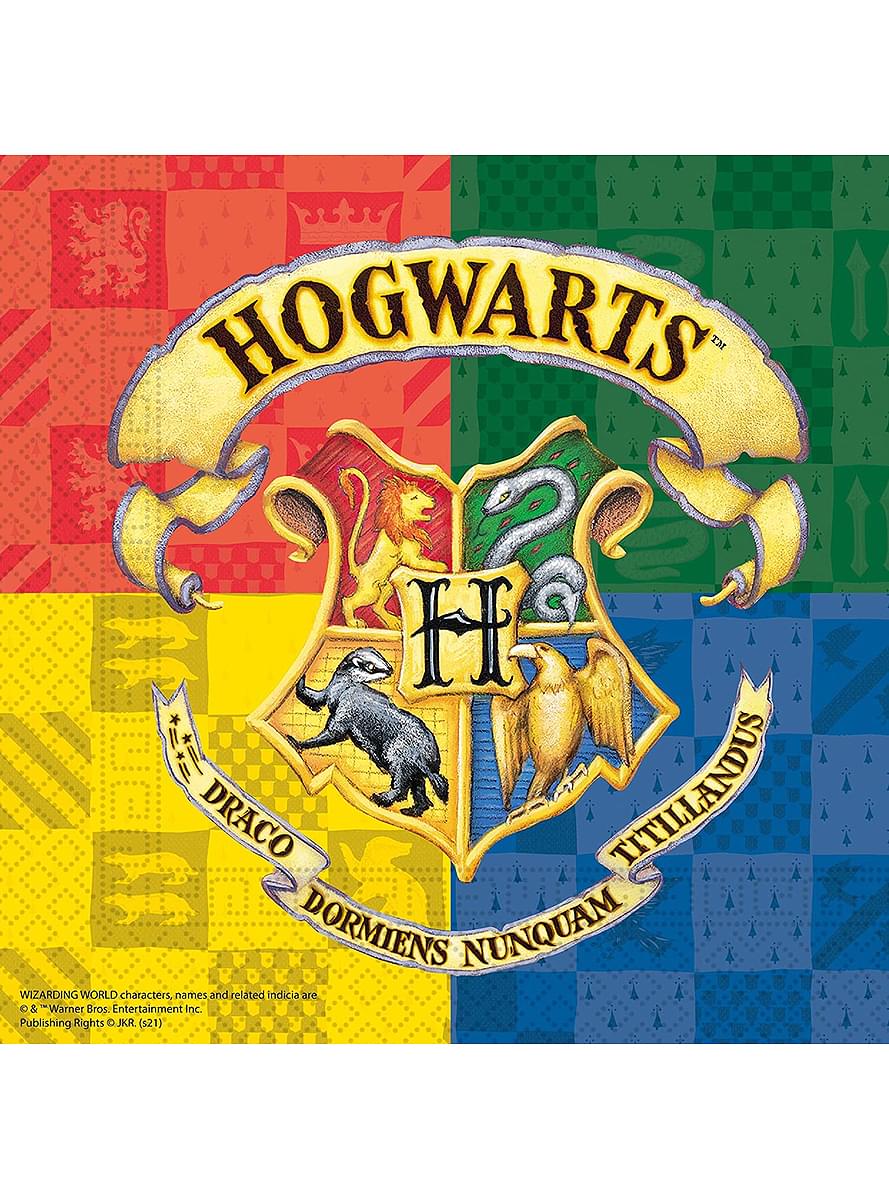 20 Hogwarts Napkins (33cm x 33cm) - Hogwarts Houses