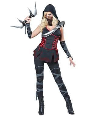 Moterų juoda Ninja Assassin kostiumas