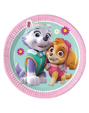 8 Små Paw Patrol Skye & Everest Tallerkner (20 cm)