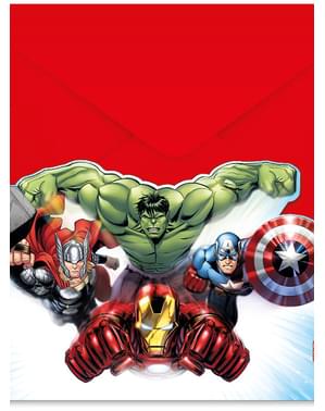 6 inbjudningskort The Avengers