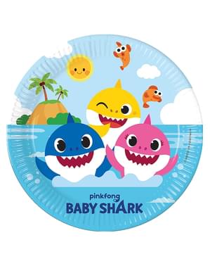 8 Baby Shark Plates (23cm)