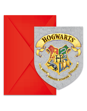 6 inbjudningskort Hogwarts - Hogwarts Houses