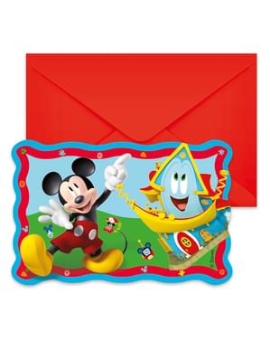6 Mickey Mouse invitationer - Klubhus