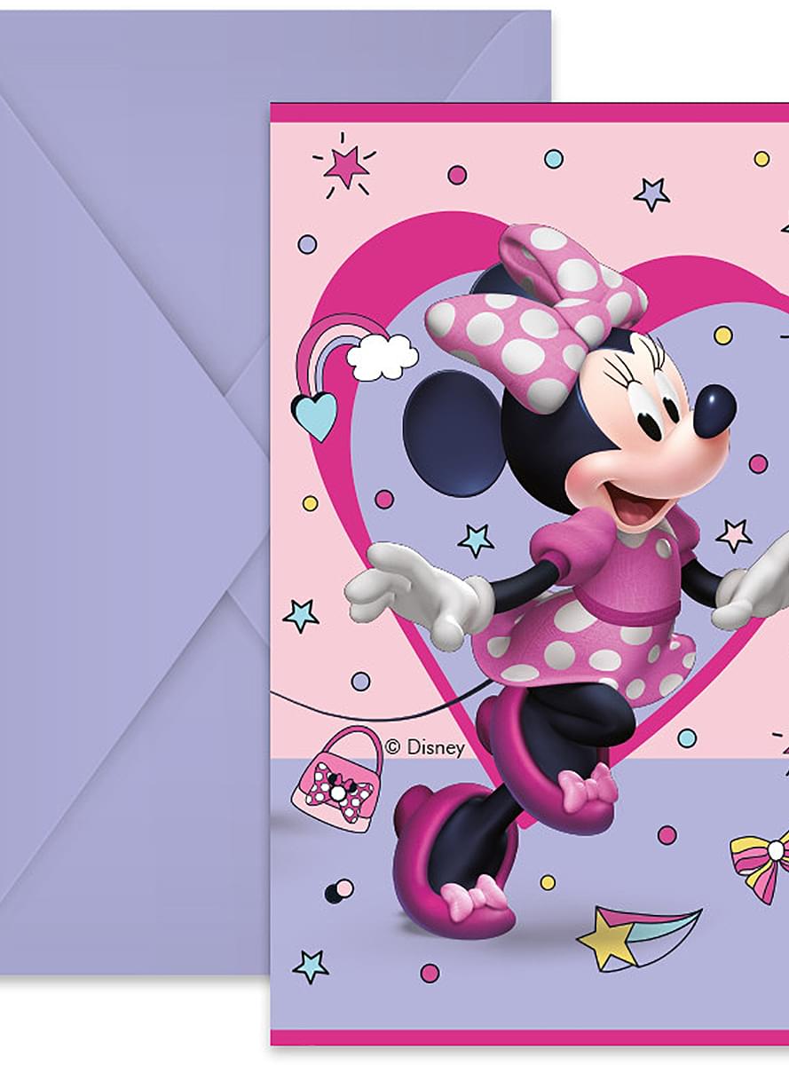 6 convites de Minnie Mouse