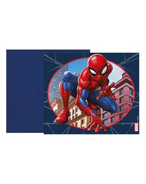 6 inbjudningskort Spiderman - Marvel