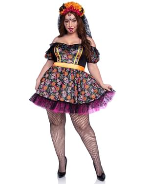 Colourful La Catrina Costume for Women Plus Size
