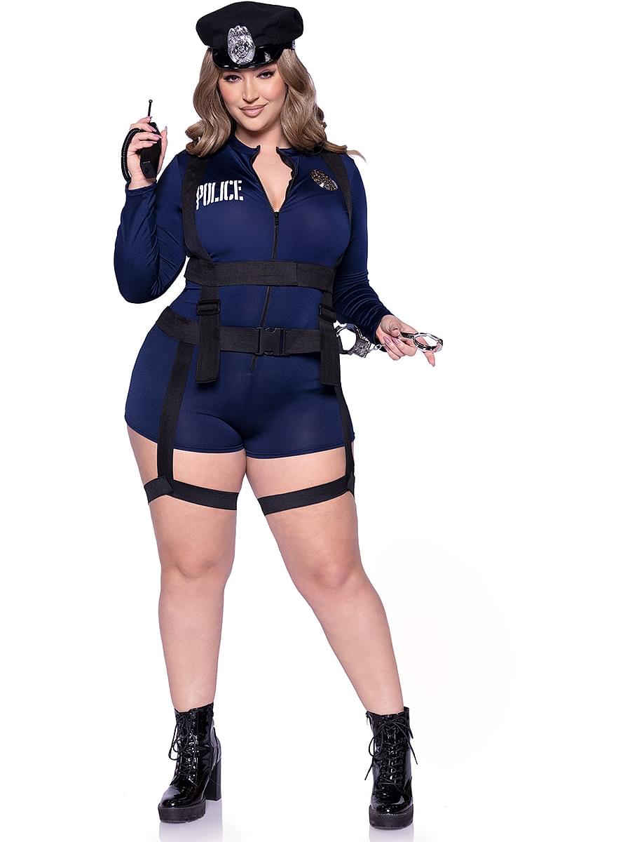 Polizeiuniform Kostüm sexy für Damen in großer Größe