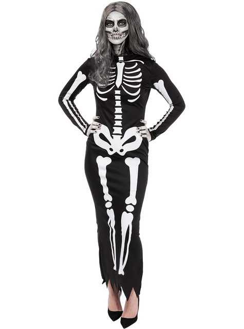 Disfraz de esqueleto elegante para mujer talla grande