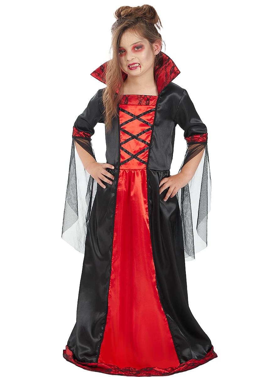 Vampirin Kostüm Für Teenager – Rotes Set Mit Kleid & Kopfbedeckung, Größe UK 6-8, Perfekt Für Halloween Oder Mottoparty