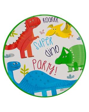 8 piatti con dinosauri (23 cm) - Dinosaurs party