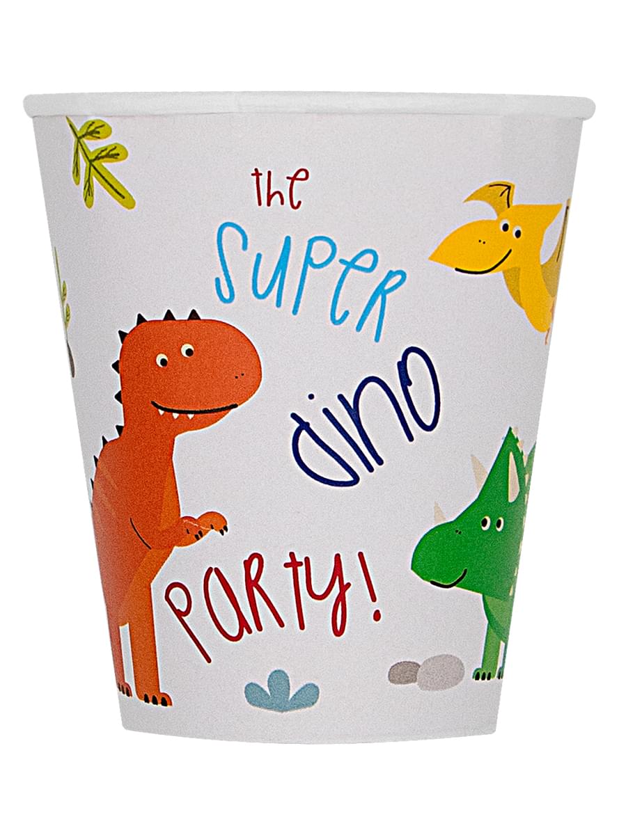 8 vasos de dinosaurios - Dinosaurs party