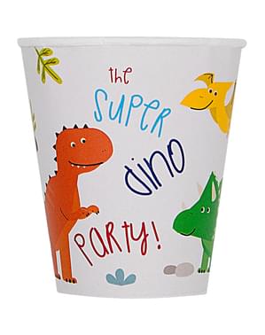 8 copos de dinossauros - Dinosaurs party