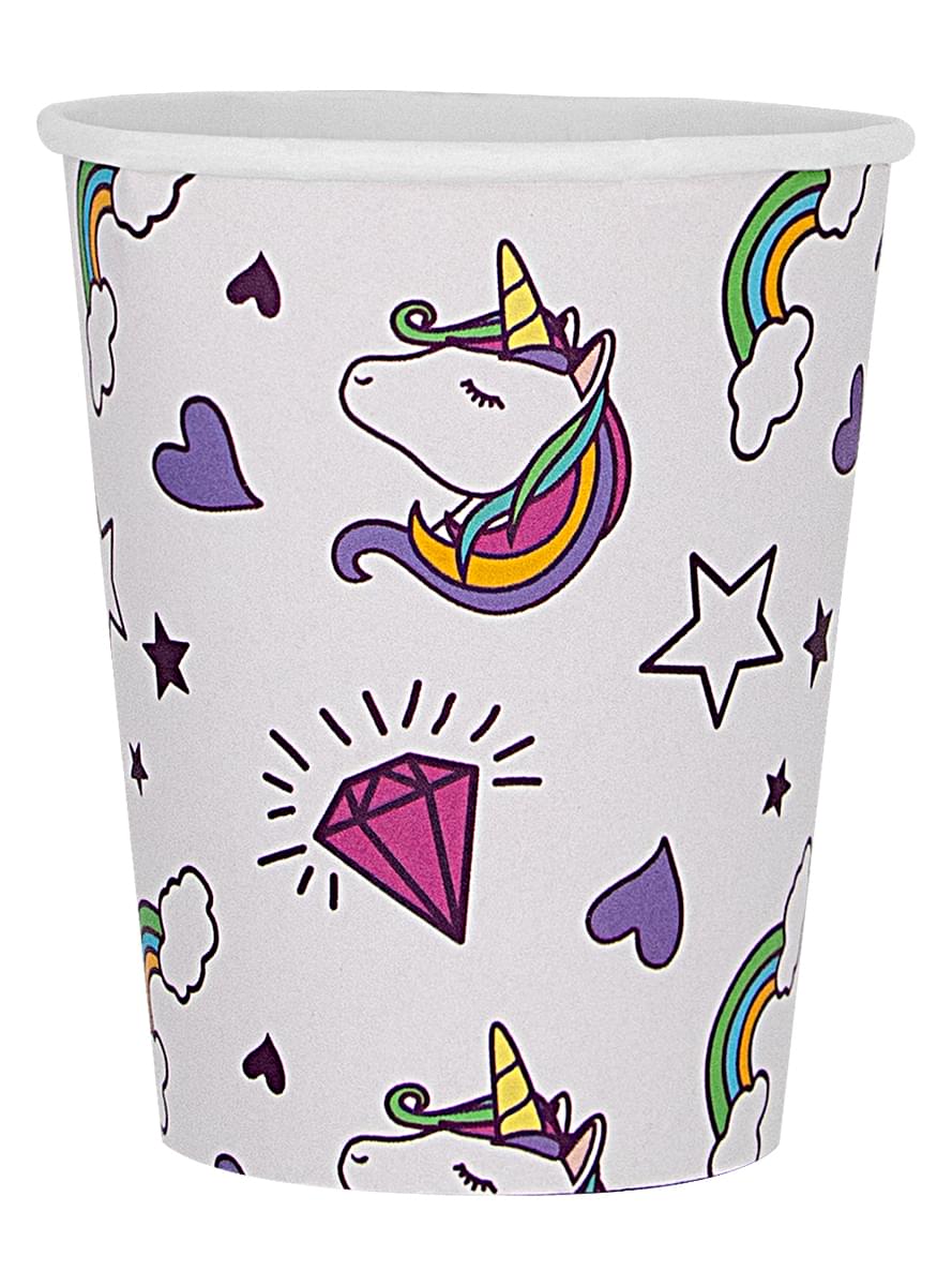 8 vasos af einhyrningum - Lovely Unicorn
