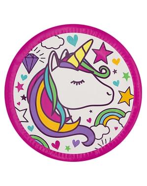 8 assiettes licorne (23cm) - Lovely Unicorn