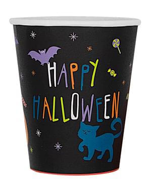 8 bicchieri con zucca di Halloween - Happy Halloween
