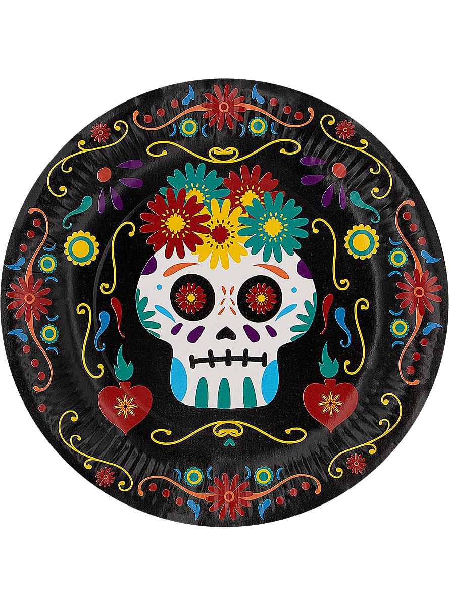 8 Day of the Dead Catrina Plates (23cm) - Day of the Dead