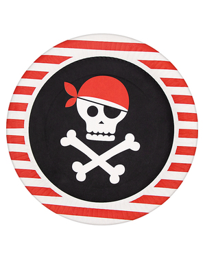 8 Pirat tallerkner (23cm) - Pirates Party