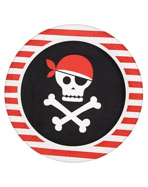 8 talířů pirát (23 cm) - Pirates Party