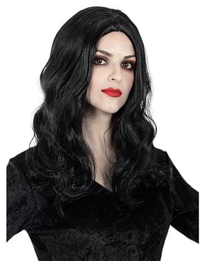 Morticia Addams hárkollur fyrir konur - Fjölskyldan Addams