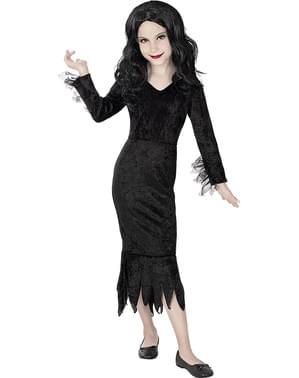 Morticia Addams paryk til piger - The Addams Family