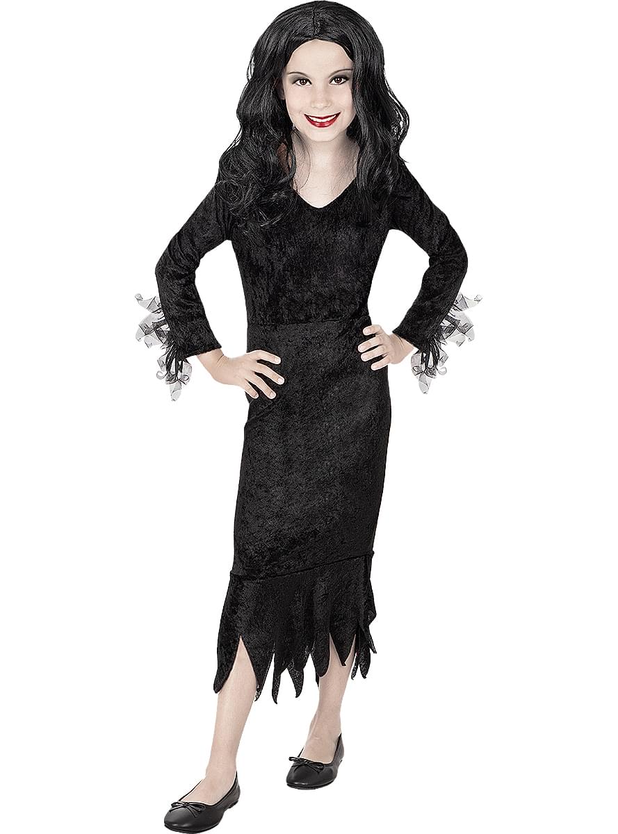 Peruca de Morticia Addams para menina - A Familia Addams