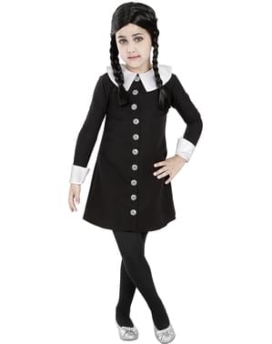 Costume da Mercoledì Addams Bambina Horror Vestito Carnevale Halloween
