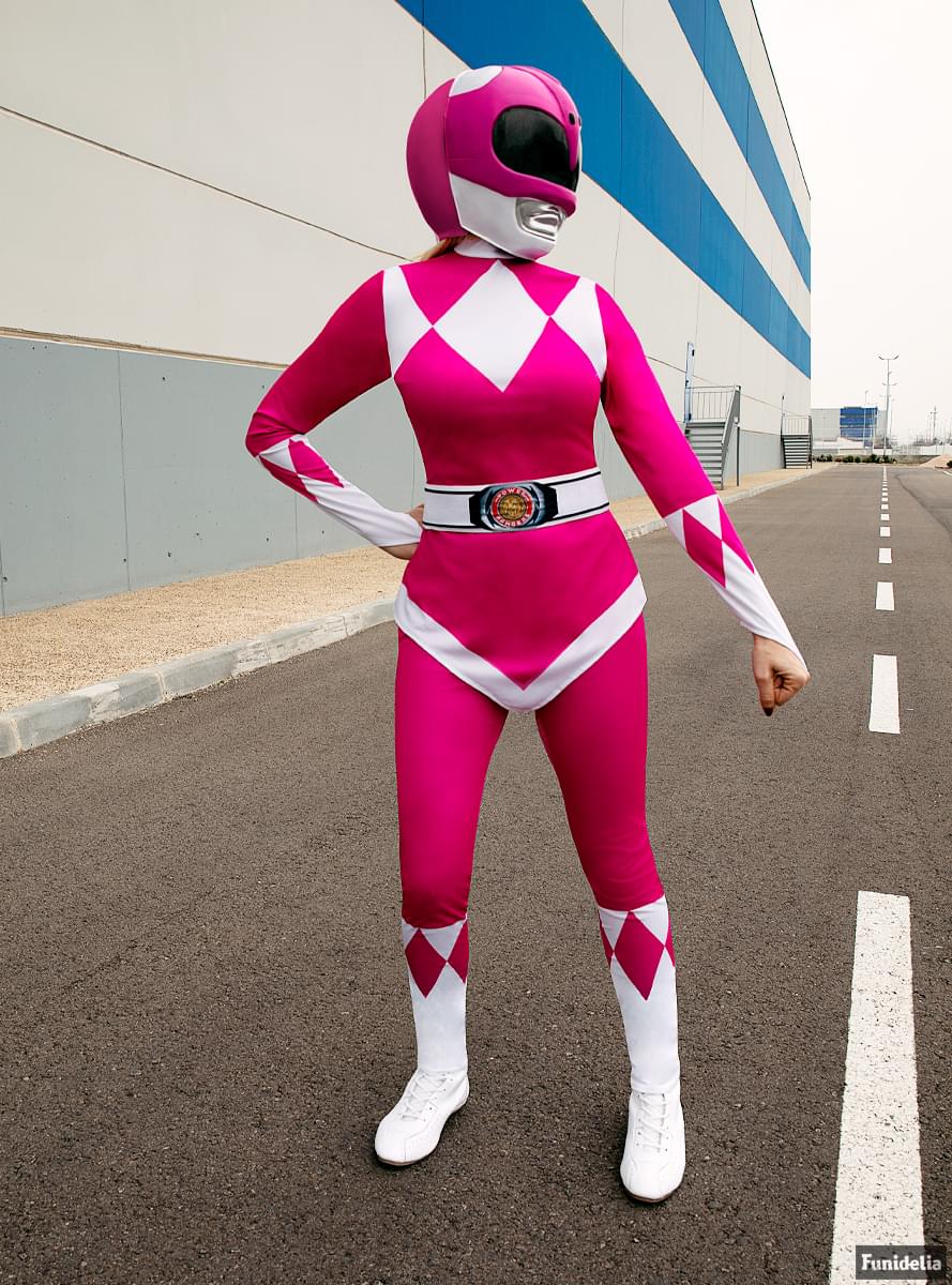 Power Rangers Helm rosa für Erwachsene