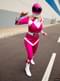Pink Power Ranger hjelm til voksne