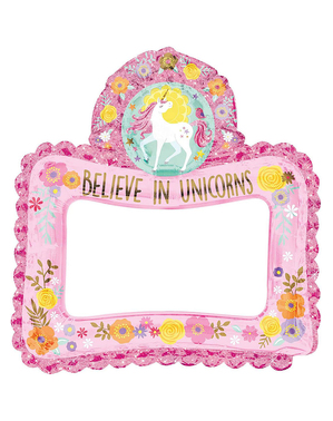 Napihljiv okvir fotokabine za sliko v obliki Samoroga - Pretty Unicorn