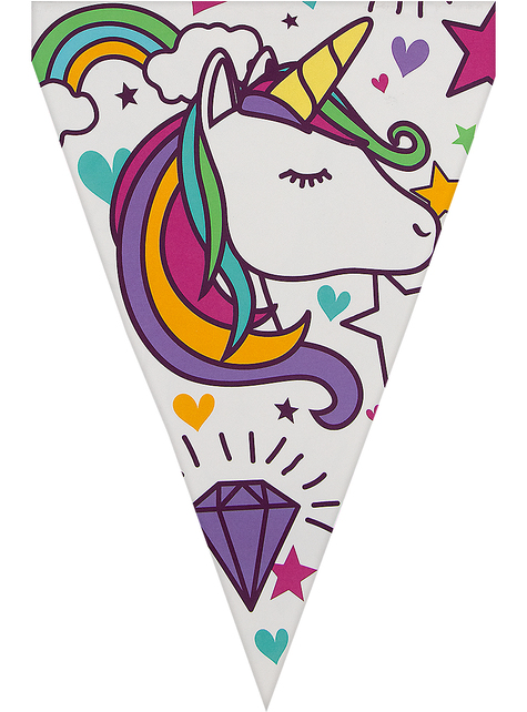 1 guirnalda de banderines de unicornio - Lovely Unicorn
